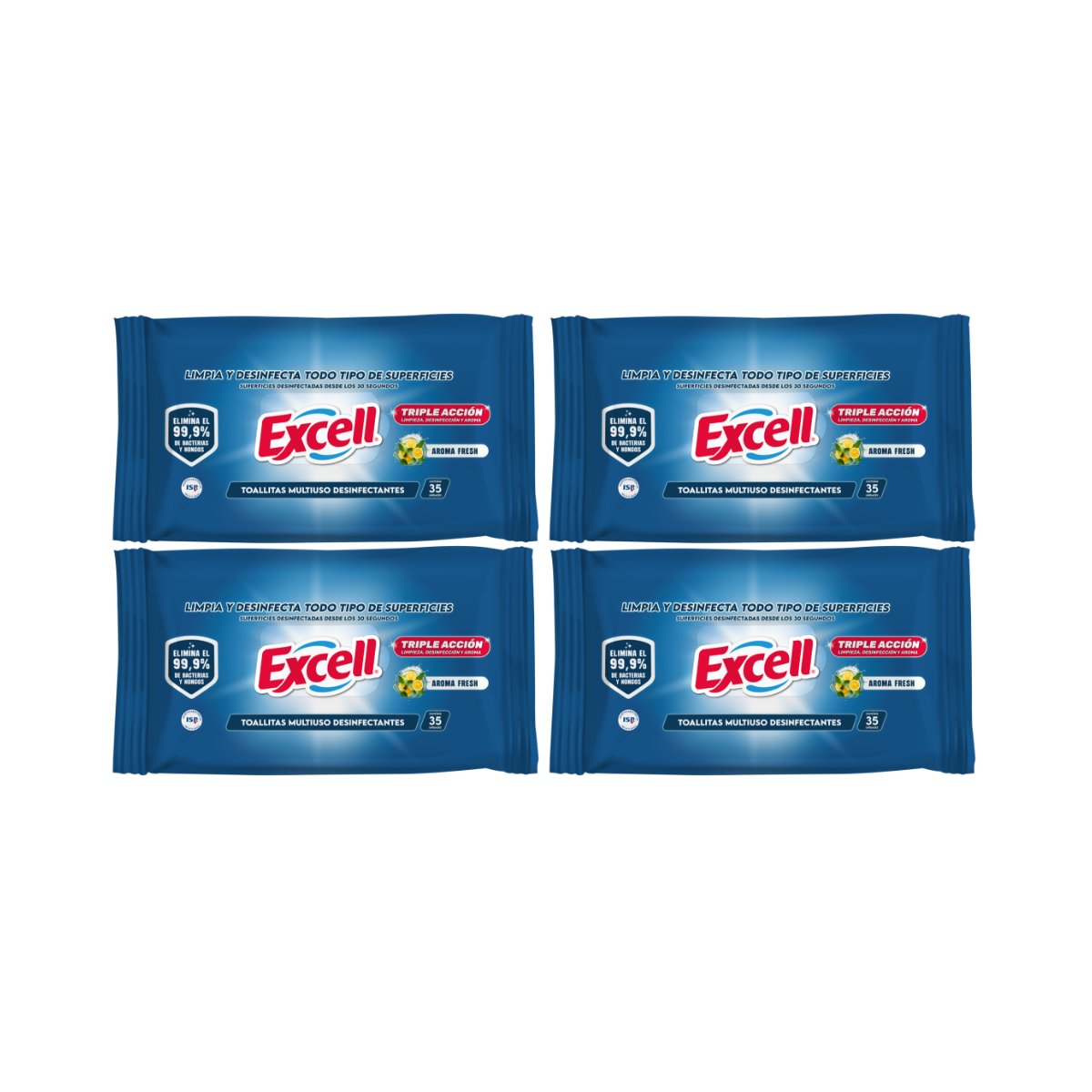 Toallitas  Multiuso Desinfectantes Excell 35 Unidades
