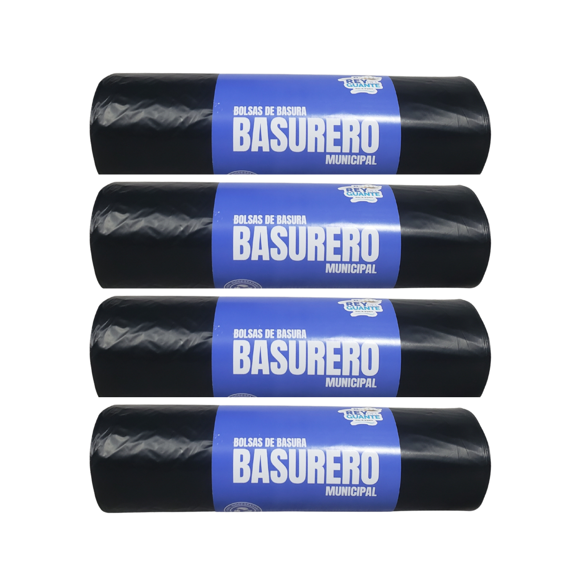 Pack 4 Rollos Bolsas de Basura Basurero Municipal 90 x 120 cm