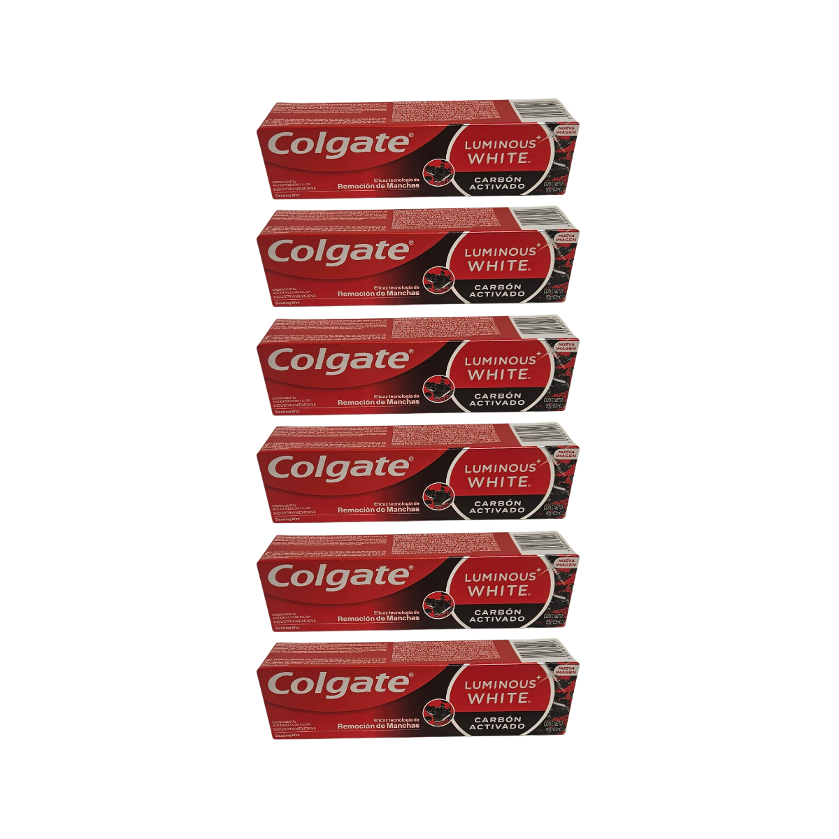 Pack 6 Pasta Colagte Luminous White Carbon Activado 90g