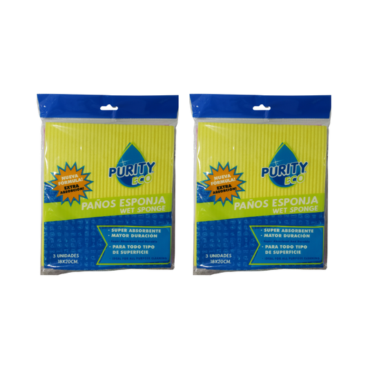 Pack Paño Esponja 6 Unidades , Limpieza Eficaz.