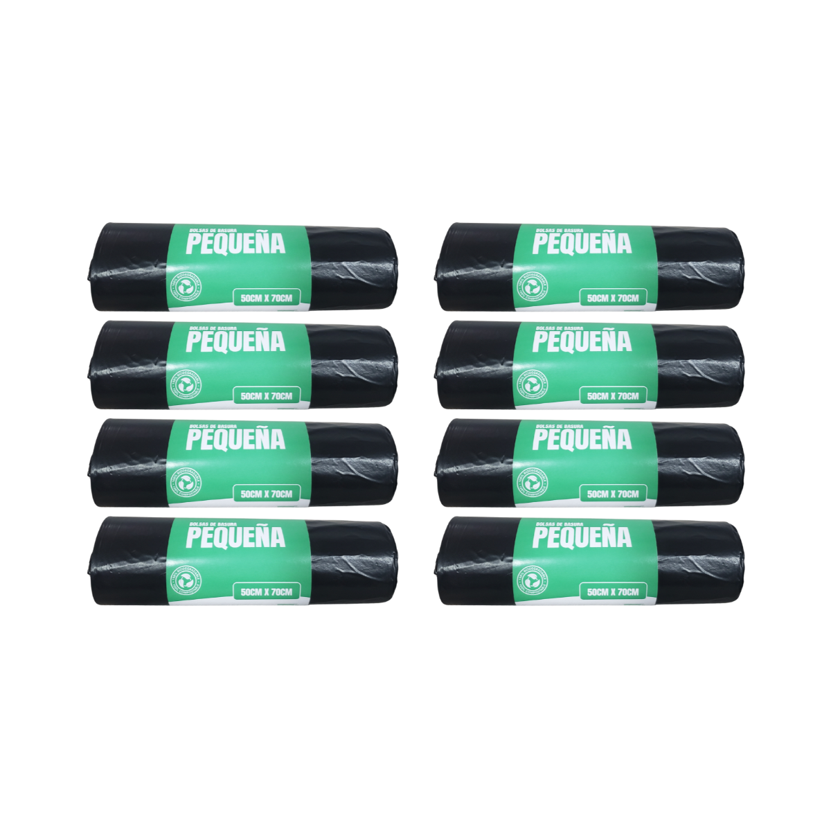 Pack 8 Paquetes de Bolsas de Basura Pequeña 70x50cm
