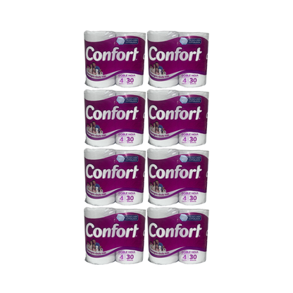 Pack 32 Rollos Papel Higiénico Confort Doble Hoja 30Mts