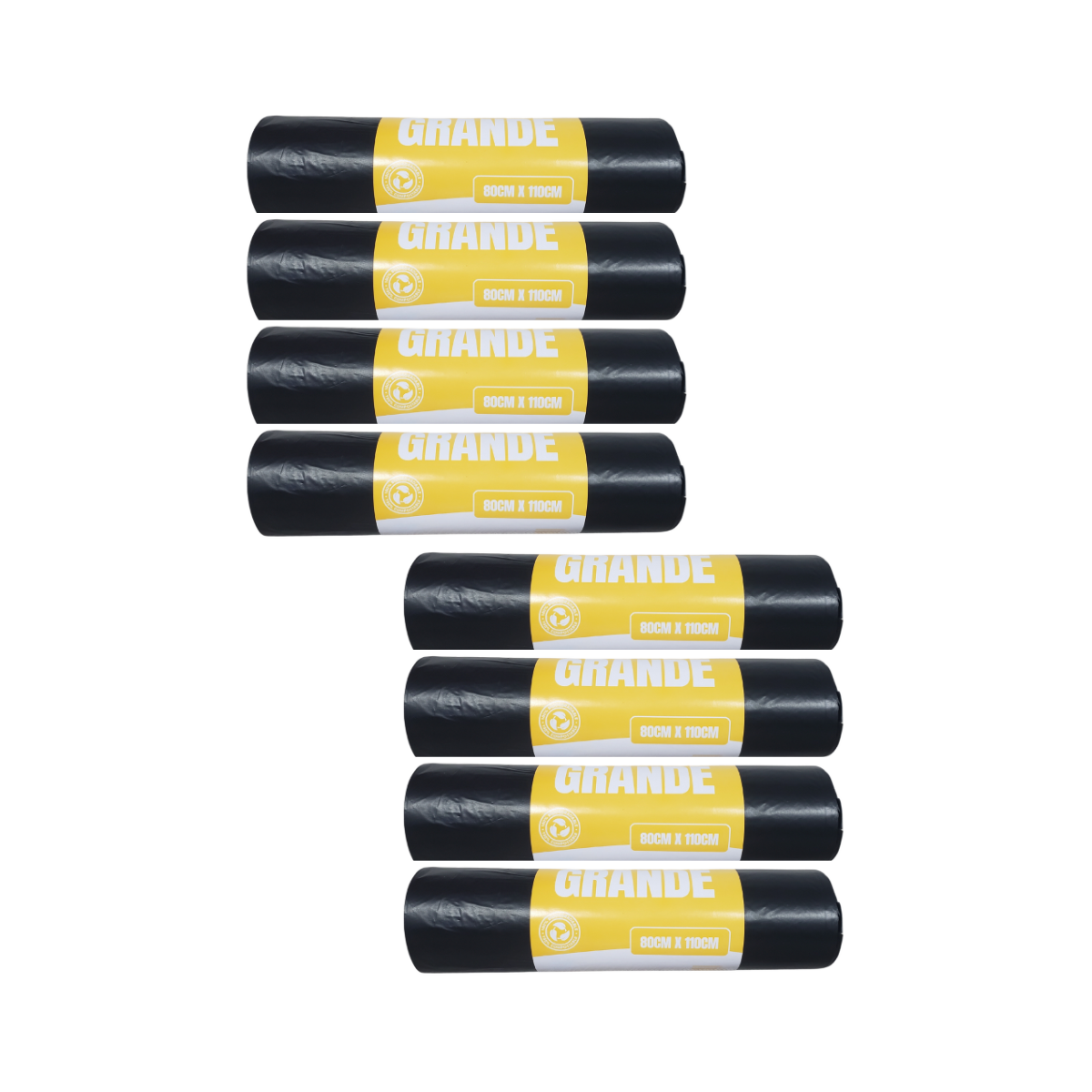 Pack 8 Rollos Bolsas de Basura Grande 80x110cm