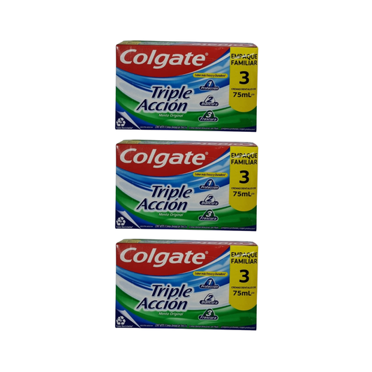 Pasta Dental Colgate Triple Acción 75 ml Pack Familiar 9 Unidades.