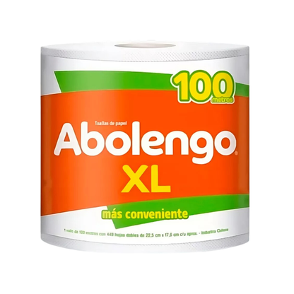 Pack 2 Rollos Toalla de Papel Abolengo XL 100 m Doble Hoja