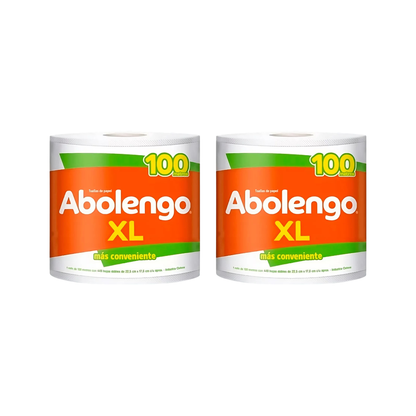 Pack 2 Rollos Toalla de Papel Abolengo XL 100 m Doble Hoja