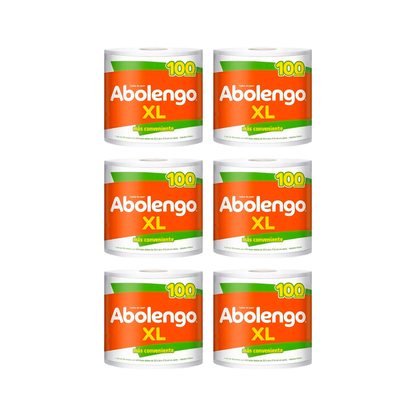 Pack 6 Rollos Toalla de Papel Abolengo XL 100 m Doble Hoja