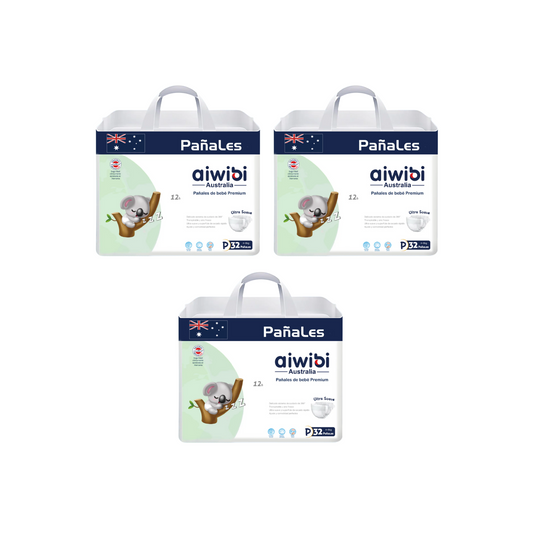 Pack 3 Pañales Premium Aiwibi Talla P