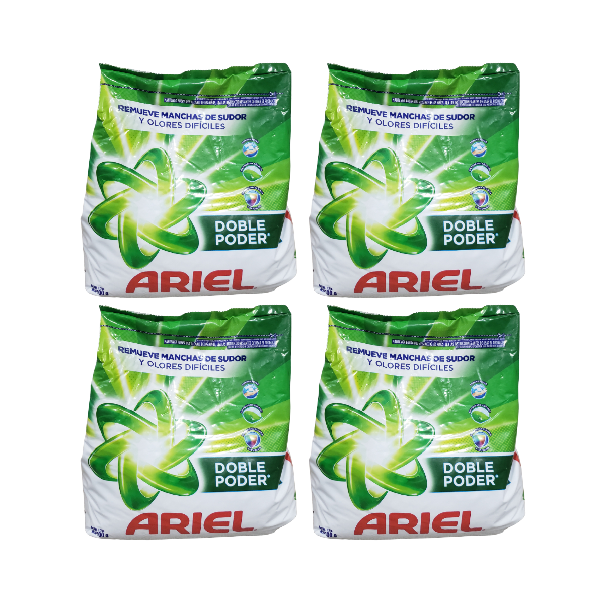 Pack 4 Detergente Ariel en Polvo Doble Poder 700g cu, Rinde Más