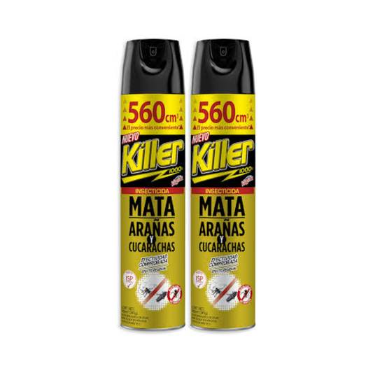 Pack 2 Insecticida en Aerosol 560cc Elimina Arañas y Cucarachas