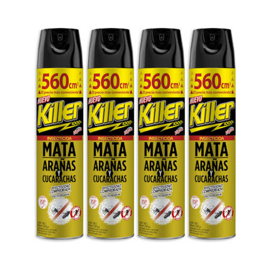 Pack 4 Insecticida en Aerosol 560cc Elimina Arañas y Cucarachas