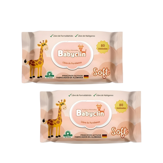 Pack 2 Toallitas Húmedas Babyclin Soft 80 C/u