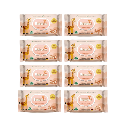 Pack 8 paquetes Toallitas Húmedas Babyclin Soft