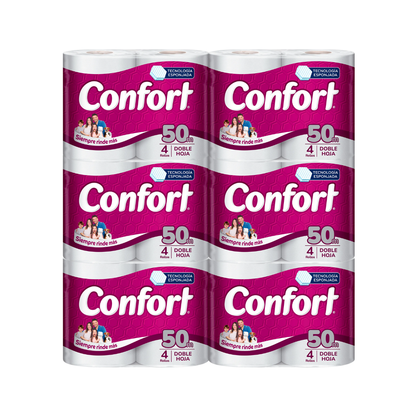 Pack 24 Rollos Confort Doble hoja 50Mts
