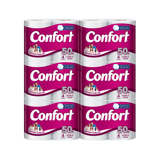 Pack 24 Rollos Confort Doble hoja 50Mts