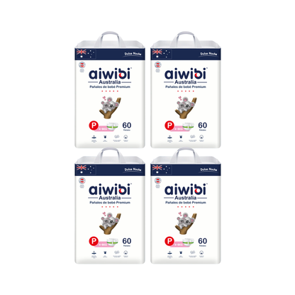 Pack 4 Pañales Aiwibi Dulce Noche Talla P