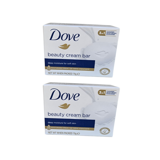 Pack 2 Jabón Dove Beauty Cream Bar 75g 3en1 Limpieza Hidratación