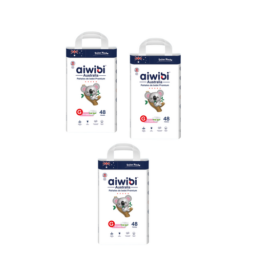 Pack 3 paquetes Pañales Aiwibi Dulce Noche Talla G