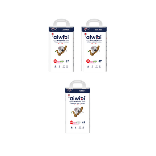 Pack 3 paquetes Pañales Aiwibi Dulce Noche Talla XG