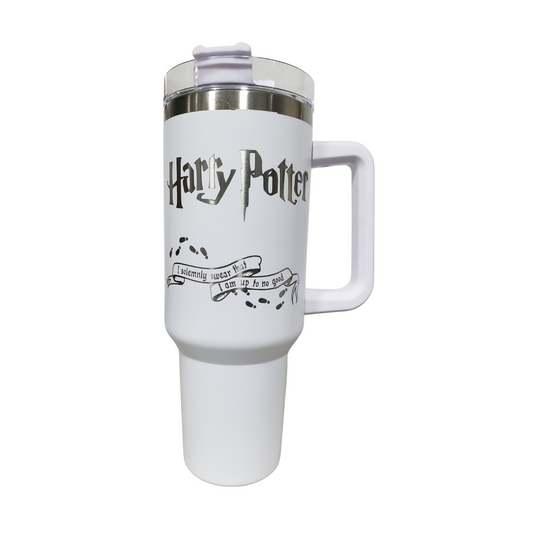 Vaso Térmico Blanco 1200ml  Grabado Láser con Estilo de Hechicería