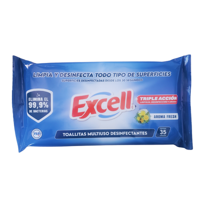 Toallitas  Multiuso Desinfectantes Excell 35 Unidades