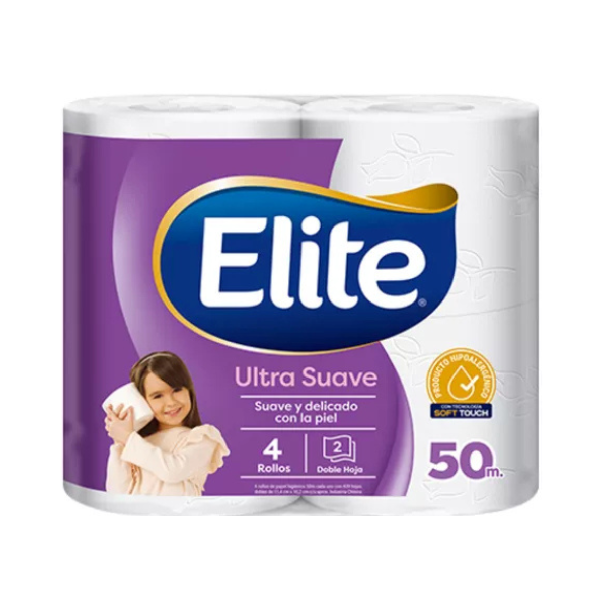Pack 32 Rollos Papel Higiénico Elite 50 mts Doble Hoja Ultra Suave