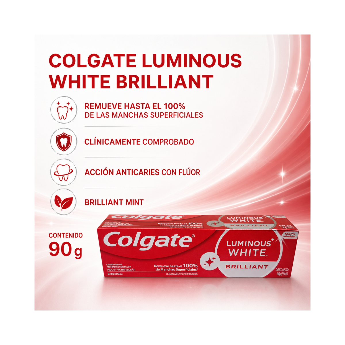 Pasta Dental Colgate Luminous White Brilliant 90Gr