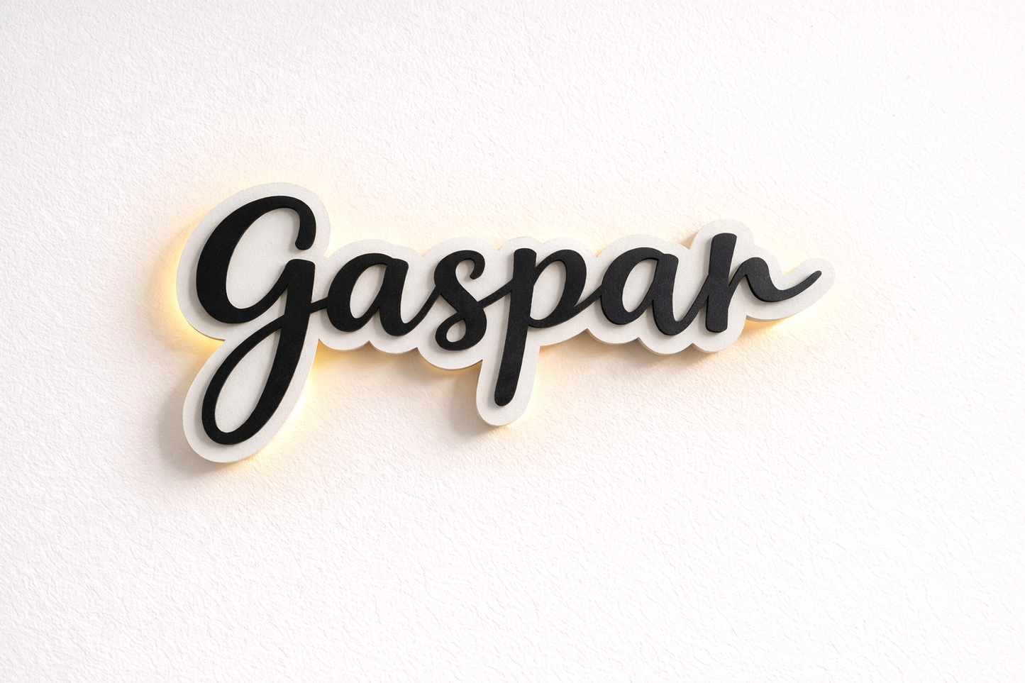 Cuadro con nombre En MDF Personalizado Con Iluminación LED Decorativa