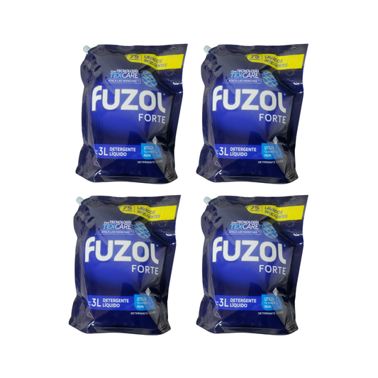 Pack 4  Detergentes Liquido  Fuzol Forte Doypack 3lt cada uno.