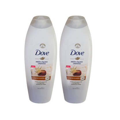 Pack 2 Jabones Líquidos Cremosos Dove Karité y Vainilla 700 ml
