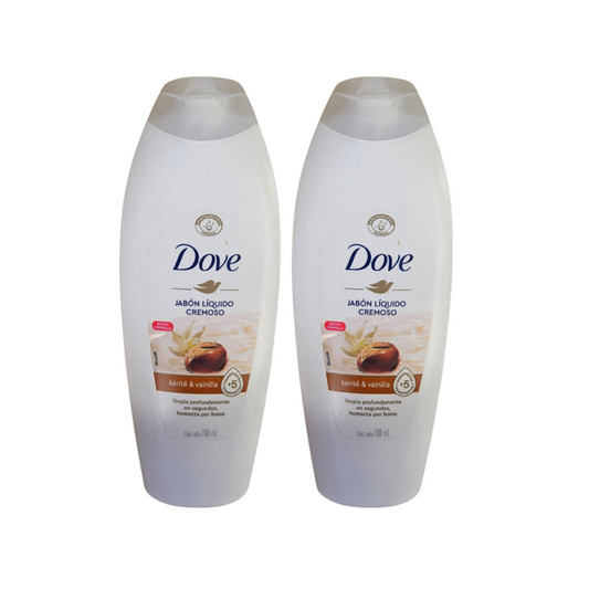 Pack 2 Jabones Líquidos Cremosos Dove Karité y Vainilla 700 ml