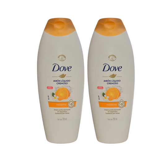 Pack 2 Jabones Líquidos Cremosos Dove Mandarina 700 ml
