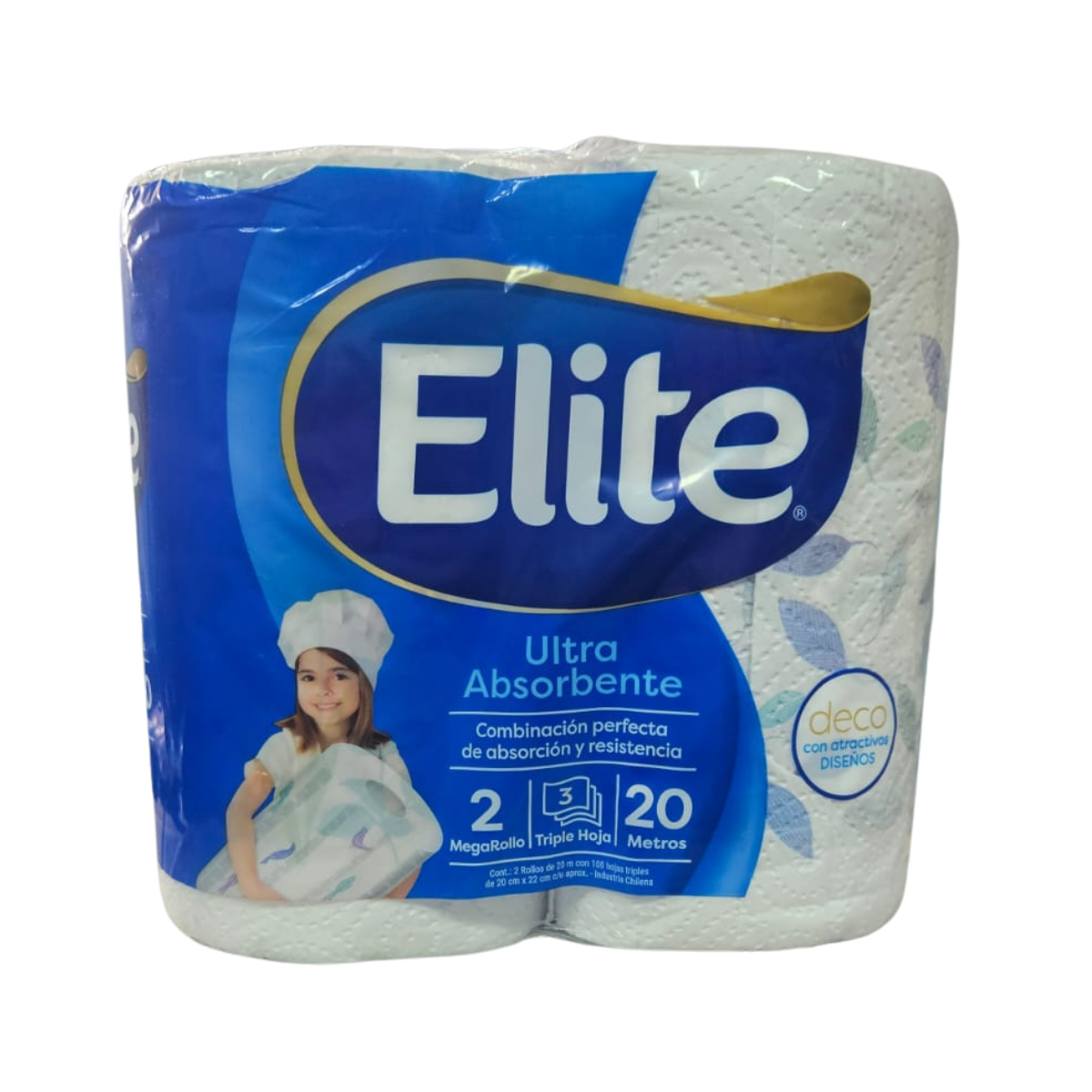 Pack 8 Rollos Toalla de Papel Elite Triple Hoja 20 mts