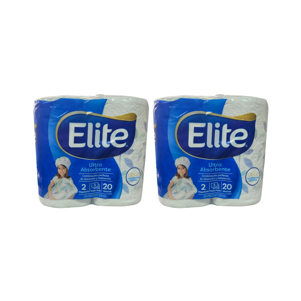 Pack 4 Rollos Toalla de Papel Elite Triple Hoja 20 mts