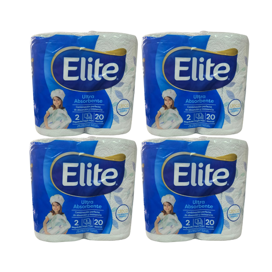 Pack 8 Rollos Toalla de Papel Elite Triple Hoja 20 mts