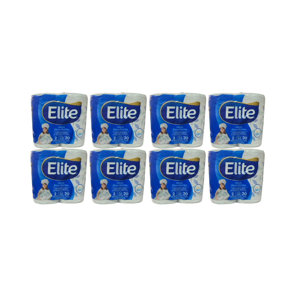Pack 16 Rollos Toalla de Papel Elite Triple Hoja 20 mts