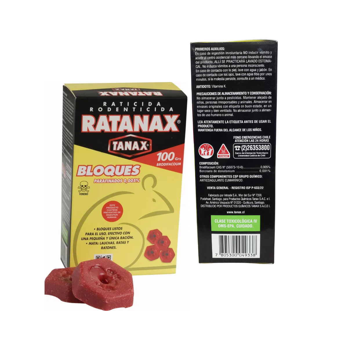 Pack 3 Ratanax Bloques 100gr , Contol eficaz contra ratones