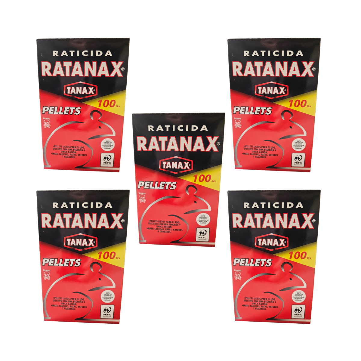 Pack 5  Pellet para Ratones , Control de plagas 100gr