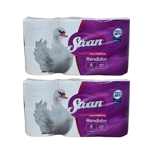 Pack 12 Rollos Papel Higiénico Swan Doble Hoja 20Mts