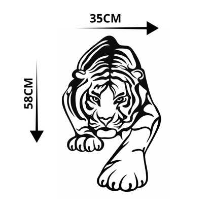 Cuadro Decorativo Tigre Negro Diseño Moderno Mdf 58x35cm