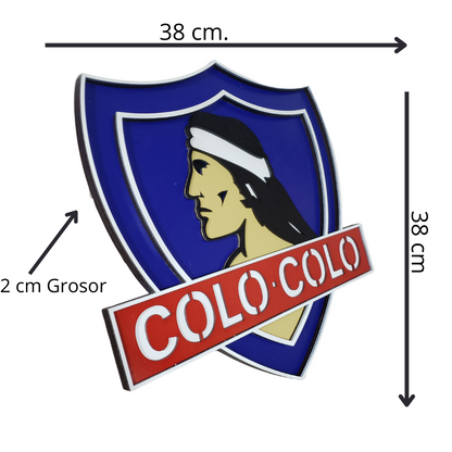 Cuadro Artesanal Colo Colo Escudo En Capas De Madera 38x38