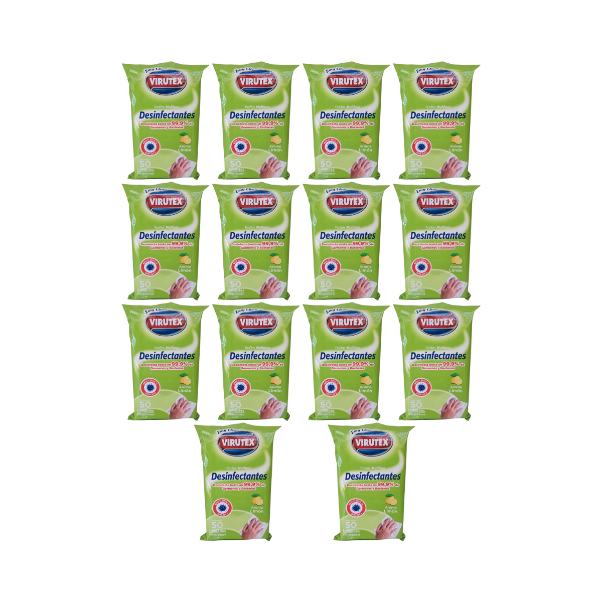 Paquete Toallitas Desinfectantes Virutex Limón 50u cu