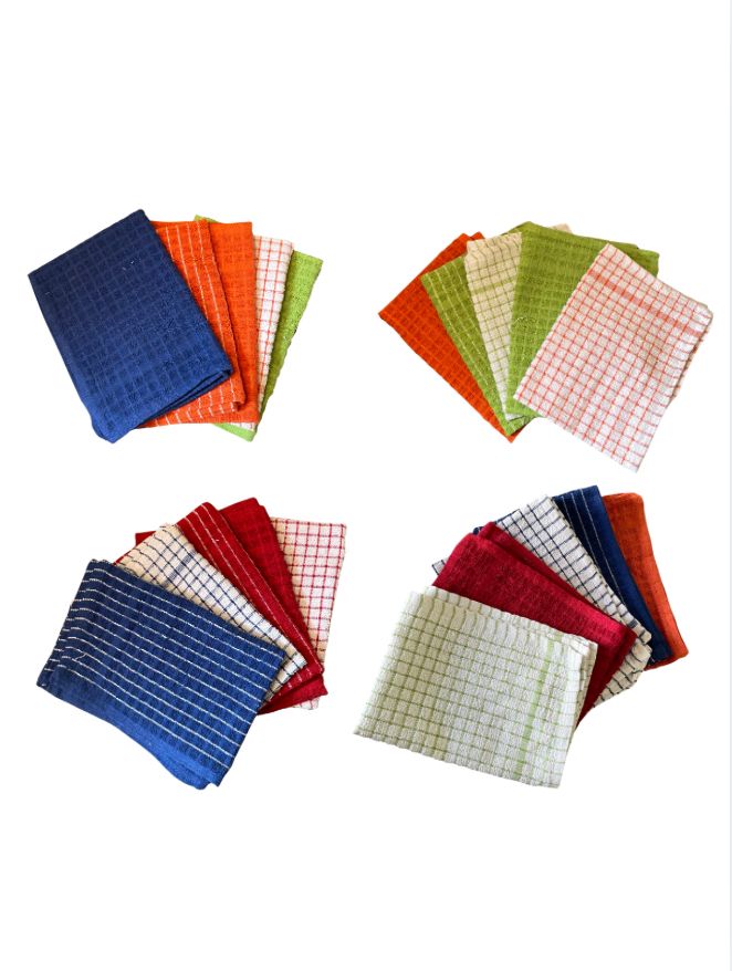 Pack 20 paños de cocina algodon indio 34x48 cm