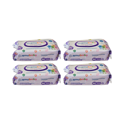 Pack 4 toallitas humedas Emubaby 80un C/U