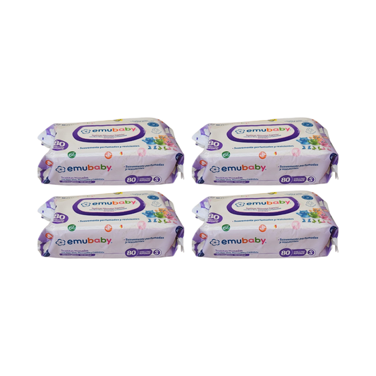 Pack 4 toallitas humedas Emubaby 80un C/U