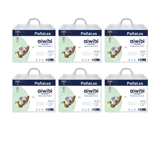 Pack 6 Pañales Premium Aiwibi Talla P