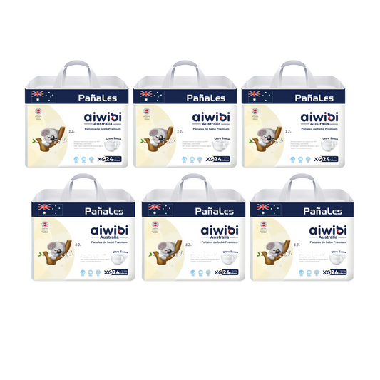 Pack 6 Pañales Premium Aiwibi Talla XG