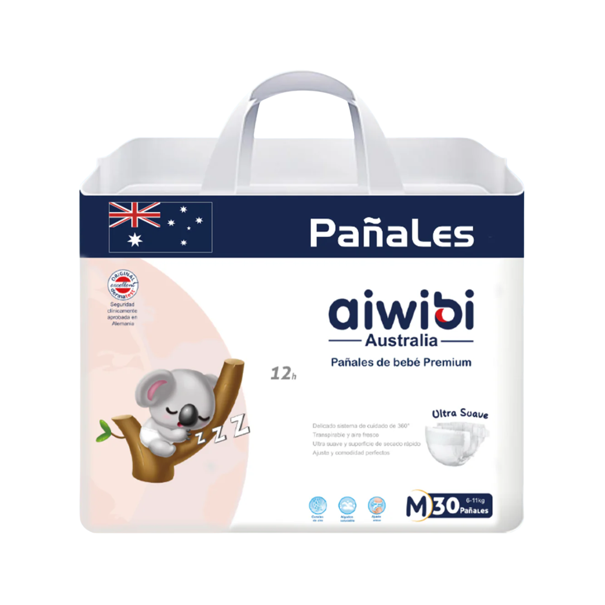 Pack 4 Pañales Aiwibi Premium Talla M