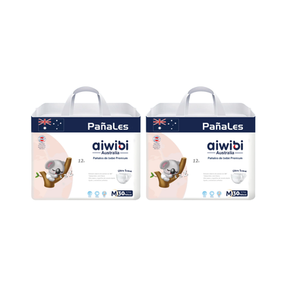 Pack 2 Pañales Aiwibi Premium Talla M