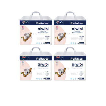 Pack 4 Pañales Aiwibi Premium Talla M